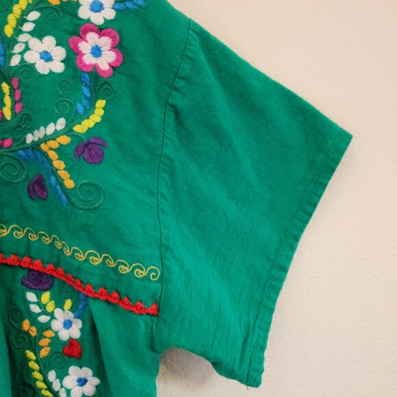 YZXDORWJ Peasant Top XL Embroidered Floral Boho Artsy Mexican Artsy Cotton - Picture 6 of 16